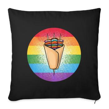 LGBTQ Kebab - Sofa pillowcase 17,3'' x 17,3'' (45 x 45 cm) - black - Front