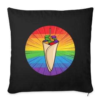 LGBTQ Kebab - Housse de coussin décorative 45 x 45 cm - noir - Devant