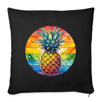 LGBTQ Ananas - Sofakissenbezug 45 x 45 cm - Schwarz - Vorne