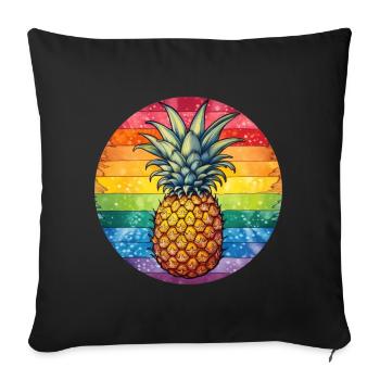 LGBTQ Ananas - Sofakissenbezug 45 x 45 cm - Schwarz - Vorne