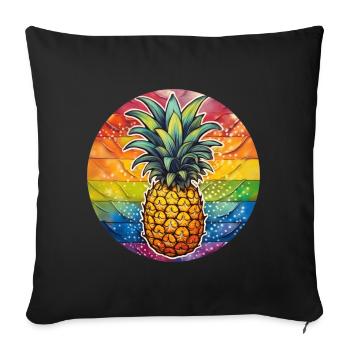 Ananas LGBTQ - Housse de coussin décorative 45 x 45 cm - noir - Devant