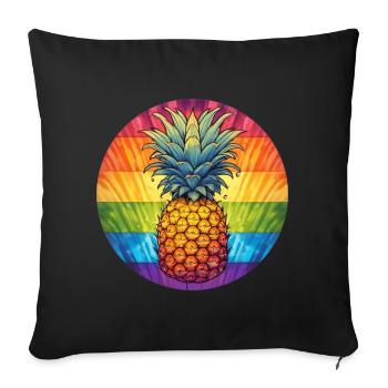 Ananas LGBTQ - Housse de coussin décorative 45 x 45 cm - noir - Devant