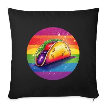 LGBTQ Taco - Sofa pillowcase 17,3'' x 17,3'' (45 x 45 cm) - black - Front
