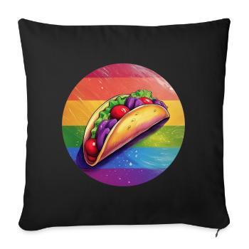 LGBTQ Taco - Sofa pillowcase 17,3'' x 17,3'' (45 x 45 cm) - black - Front