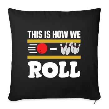 bowling - Sofa pillowcase 17,3'' x 17,3'' (45 x 45 cm) - black - Front