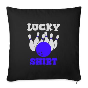 chemise porte-bonheur bowling - Housse de coussin décorative 45 x 45 cm - noir - Devant