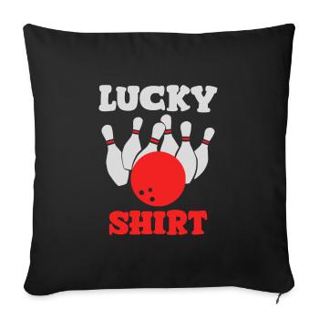 chemise porte-bonheur bowling - Housse de coussin décorative 45 x 45 cm - noir - Devant
