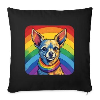 LGBTQ Chihuahua - Sofa pillowcase 17,3'' x 17,3'' (45 x 45 cm) - black - Front