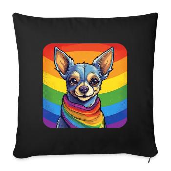 LGBTQ Chihuahua - Housse de coussin décorative 45 x 45 cm - noir - Devant