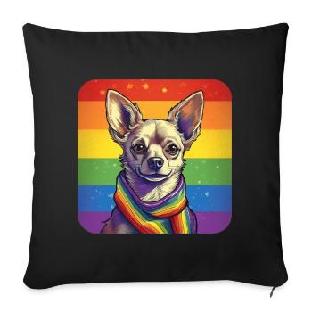 LGBTQ Chihuahua - Sofa pillowcase 17,3'' x 17,3'' (45 x 45 cm) - black - Front