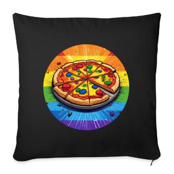 LGBTQ Pizza - Housse de coussin décorative 45 x 45 cm - noir - Devant