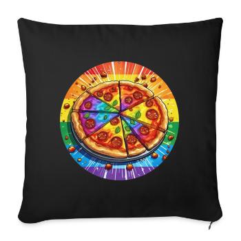 LGBTQ Pizza - Housse de coussin décorative 45 x 45 cm - noir - Devant