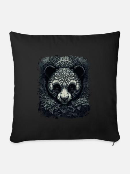 Panda Kunst - Sofakissenbezug 45 x 45 cm - Schwarz