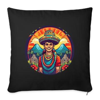 5 de Mayo Party Drinko de Mayo Mayan Culture, - Sofa pillowcase 17,3'' x 17,3'' (45 x 45 cm) - black - Front