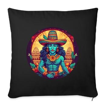 5 de Mayo Party Drinko de Mayo Mayan Culture, - Sofa pillowcase 17,3'' x 17,3'' (45 x 45 cm) - black - Front