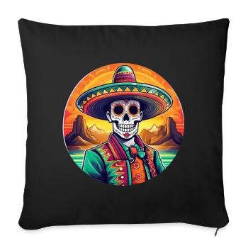 5 de Mayo Party Drinko de Mayo Sugar Skull Sombr - Sofa pillowcase 17,3'' x 17,3'' (45 x 45 cm) - black - Front