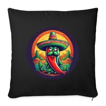 5 de Mayo Party Drinko de Mayo Chili Sombrero - Sofa pillowcase 17,3'' x 17,3'' (45 x 45 cm) - black - Front