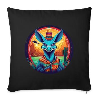 5 de Mayo Party Drinko de Mayo Chupacabra - Sofa pillowcase 17,3'' x 17,3'' (45 x 45 cm) - black - Front