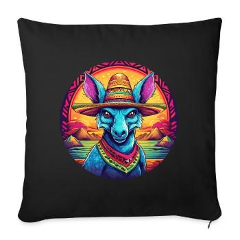 5 de Mayo Party Drinko de Mayo Chupacabra - Sofa pillowcase 17,3'' x 17,3'' (45 x 45 cm) - black - Front