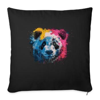 Pandabär - Sofakissenbezug 45 x 45 cm - Schwarz - Vorne