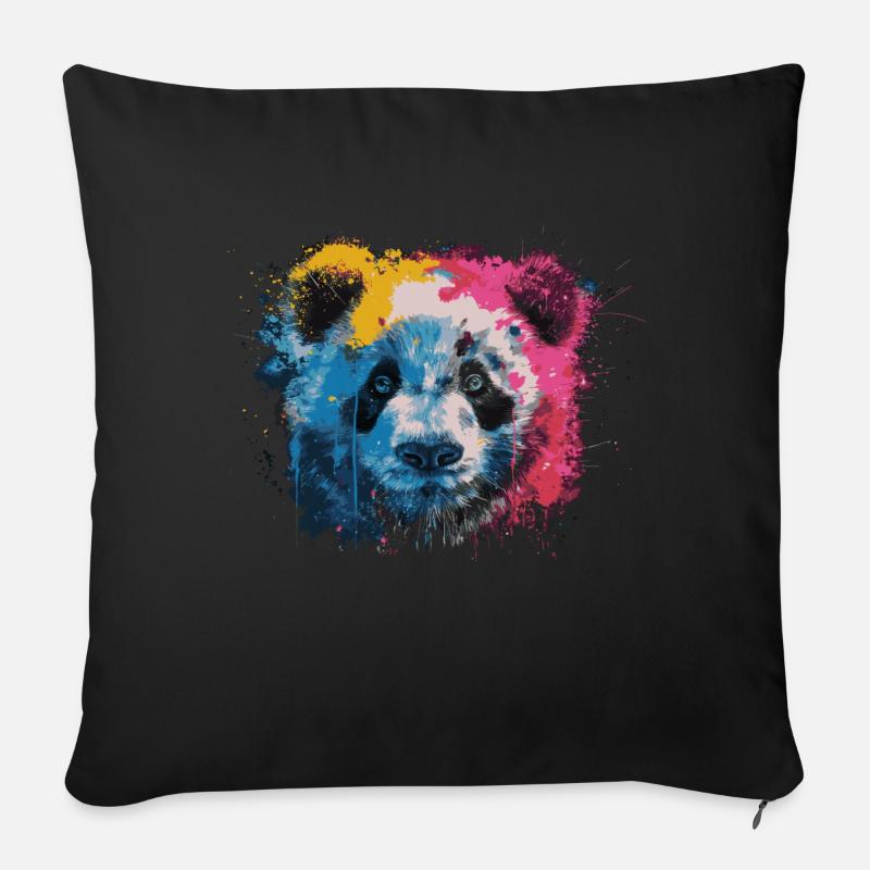 Pandabär - Sofakissenbezug 45 x 45 cm - Schwarz