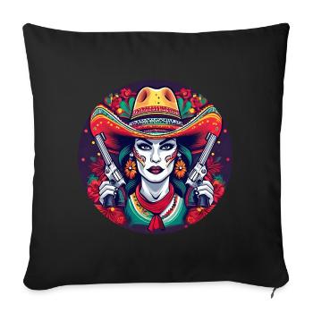 5 de Mayo Party Drinko de Mayo Bandita - Sofa pillowcase 17,3'' x 17,3'' (45 x 45 cm) - black - Front