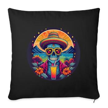 5 de Mayo Party Drinko de Mayo Sugar Skull Drink - Sofa pillowcase 17,3'' x 17,3'' (45 x 45 cm) - black - Front