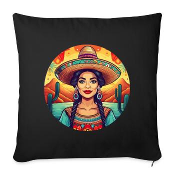5 de Mayo Party Drinko de Mayo pretty Latina - Sofa pillowcase 17,3'' x 17,3'' (45 x 45 cm) - black - Front