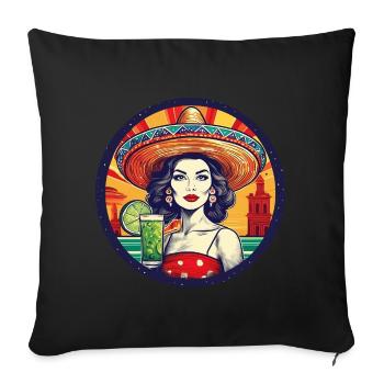 5 de Mayo Party Drinko de Mayo Mexican Man - Sofa pillowcase 17,3'' x 17,3'' (45 x 45 cm) - black - Front
