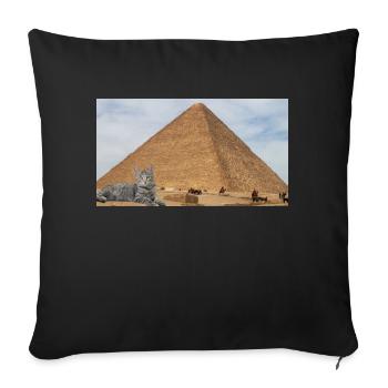 Cat and Pyramid - Sofa pillowcase 17,3'' x 17,3'' (45 x 45 cm) - black - Front