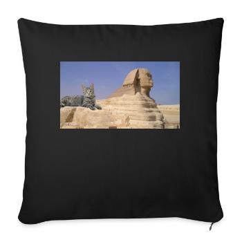 Cat and Sphinx - Sofa pillowcase 17,3'' x 17,3'' (45 x 45 cm) - black - Front