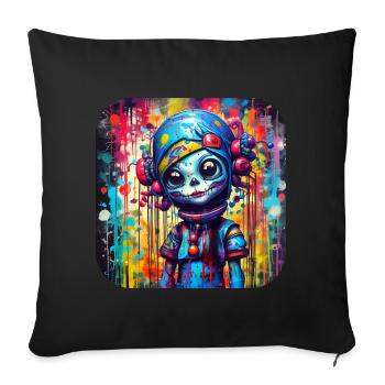 Cool Gothic Girl Doll - Sofa pillowcase 17,3'' x 17,3'' (45 x 45 cm) - black - Front