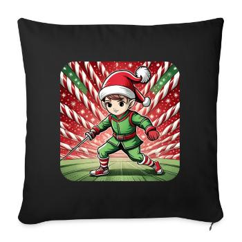Christmas Elf Fence - Sofa pillowcase 17,3'' x 17,3'' (45 x 45 cm) - black - Front