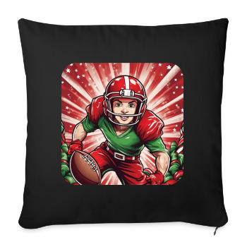 Christmas Elf American Football - Sofa pillowcase 17,3'' x 17,3'' (45 x 45 cm) - black - Front