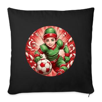 Christmas Elf Football Football - Sofa pillowcase 17,3'' x 17,3'' (45 x 45 cm) - black - Front