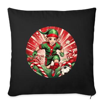 Christmas Elf Football Football - Sofa pillowcase 17,3'' x 17,3'' (45 x 45 cm) - black - Front