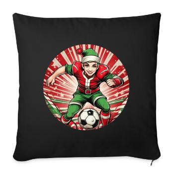 Christmas Elf Football Football - Sofa pillowcase 17,3'' x 17,3'' (45 x 45 cm) - black - Front