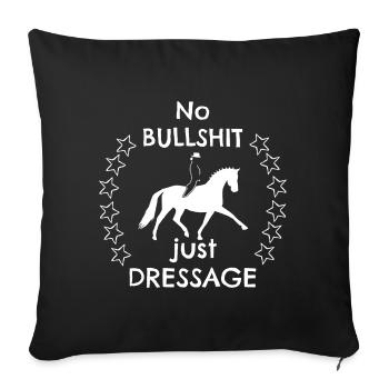 Straight forward dressage Statement Dressurreiten - Sofakissenbezug 45 x 45 cm - Schwarz - Vorne