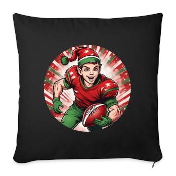 Christmas Elf American Football - Sofa pillowcase 17,3'' x 17,3'' (45 x 45 cm) - black - Front