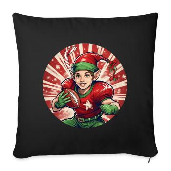 Christmas Elf American Football - Sofa pillowcase 17,3'' x 17,3'' (45 x 45 cm) - black - Front