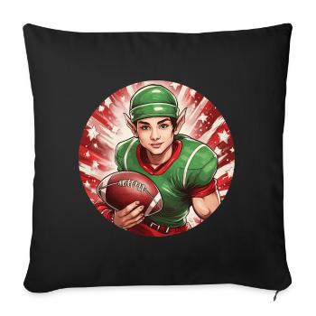 Christmas Elf American Football - Sofa pillowcase 17,3'' x 17,3'' (45 x 45 cm) - black - Front