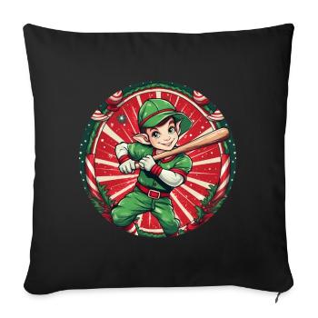 Christmas Elf Baseball - Sofa pillowcase 17,3'' x 17,3'' (45 x 45 cm) - black - Front