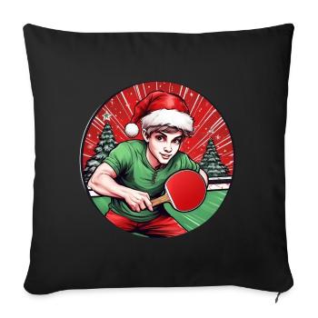 Ping-pong elfe de Noël - Housse de coussin décorative 45 x 45 cm - noir - Devant