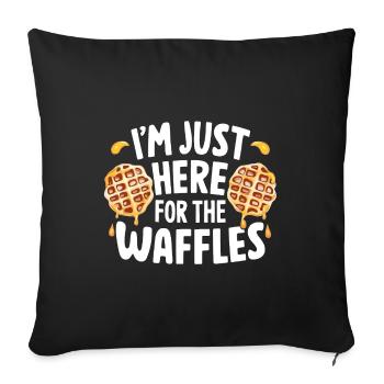 Je suis juste ici pour les gaufres - Housse de coussin décorative 45 x 45 cm - noir - Devant