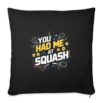 Tu m’as eu au squash - Housse de coussin décorative 45 x 45 cm - noir - Devant