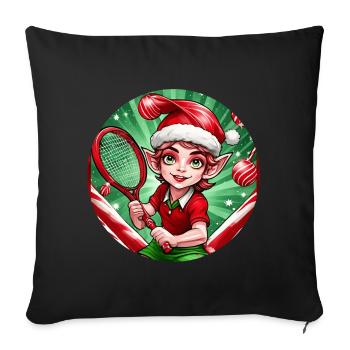 Christmas Elf Tennis - Sofa pillowcase 17,3'' x 17,3'' (45 x 45 cm) - black - Front