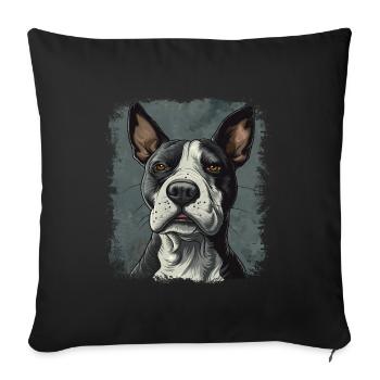 Bull terrier - Housse de coussin décorative 45 x 45 cm - noir - Devant