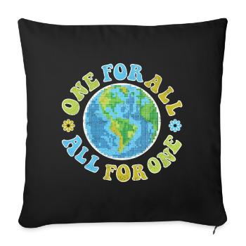 one for all, all for one - retro - Sofa pillowcase 17,3'' x 17,3'' (45 x 45 cm) - black - Front