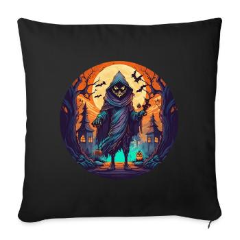 Gruseliges Halloween-partykostüm-skelett - Housse de coussin décorative 45 x 45 cm - noir - Devant