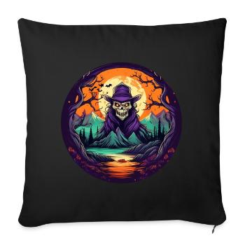 Gruseliges Halloween-partykostüm-skelett - Housse de coussin décorative 45 x 45 cm - noir - Devant